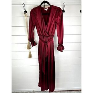 Pre-Loved Baltic Born Holly Satin Maxi Dress Cranberry SML